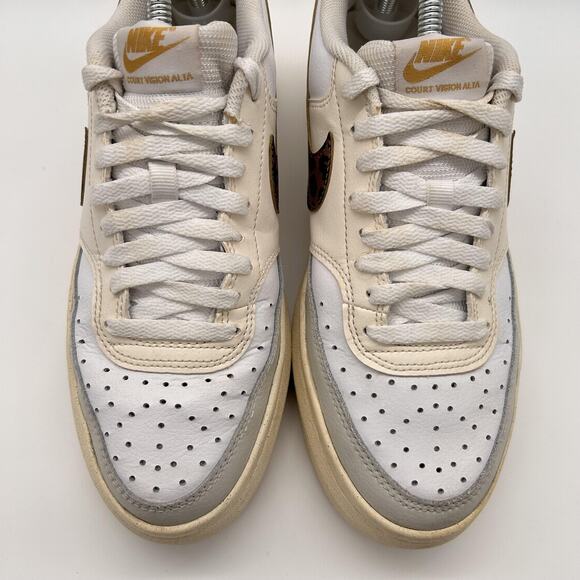 Nike Court Vision Alta Shoes Womens Size 10 Platform Leopard Print‎ DO2791-100 - Picture 4 of 10